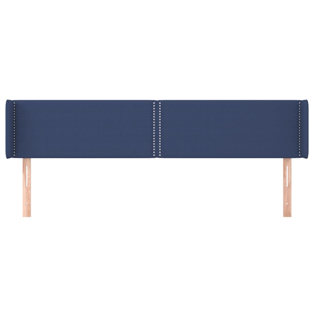 vidaXL Kopfteil mit Ohren Blau 203x16x78/88 cm Stoff