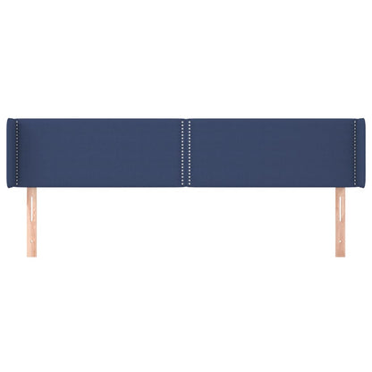 vidaXL Kopfteil mit Ohren Blau 203x16x78/88 cm Stoff