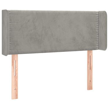 vidaXL Kopfteil mit Ohren Hellgrau 83x16x78/88 cm Samt