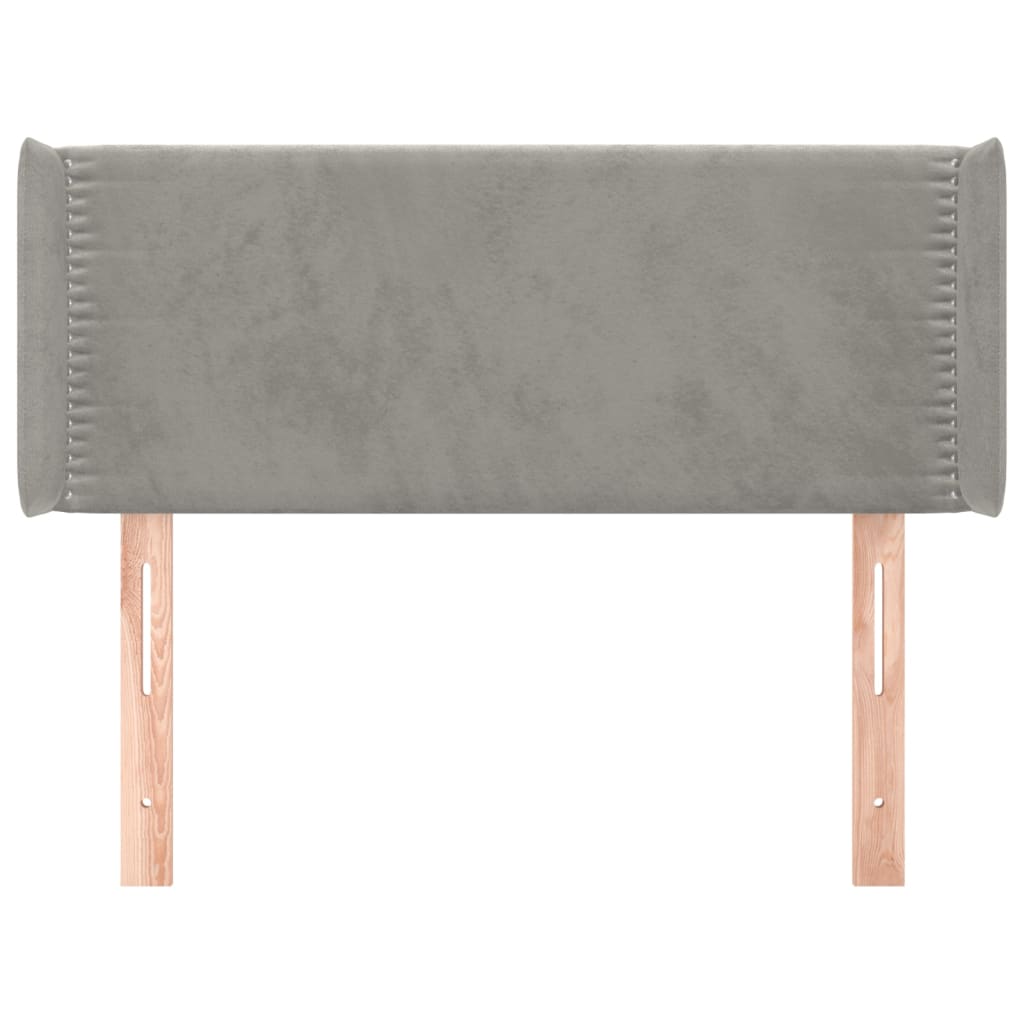 vidaXL Kopfteil mit Ohren Hellgrau 83x16x78/88 cm Samt