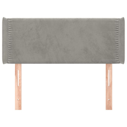 vidaXL Kopfteil mit Ohren Hellgrau 83x16x78/88 cm Samt