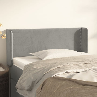 vidaXL Kopfteil mit Ohren Hellgrau 83x16x78/88 cm Samt