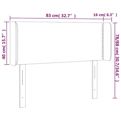 vidaXL Kopfteil mit Ohren Dunkelgrün 83x16x78/88 cm Samt