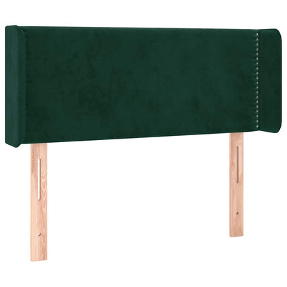 vidaXL Tête de lit à oreilles Vert foncé 93x16x78/88 cm Velours