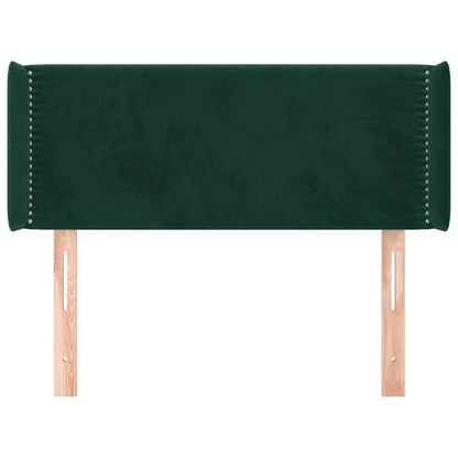 vidaXL Tête de lit à oreilles Vert foncé 93x16x78/88 cm Velours