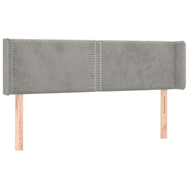 vidaXL Kopfteil mit Ohren Hellgrau 147x16x78/88 cm Samt