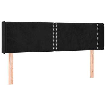vidaXL Kopfteil mit Ohren Schwarz 147x16x78/88 cm Samt