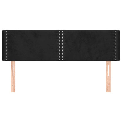vidaXL Kopfteil mit Ohren Schwarz 147x16x78/88 cm Samt