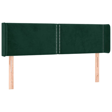 vidaXL Kopfteil mit Ohren Dunkelgrün 147x16x78/88 cm Samt