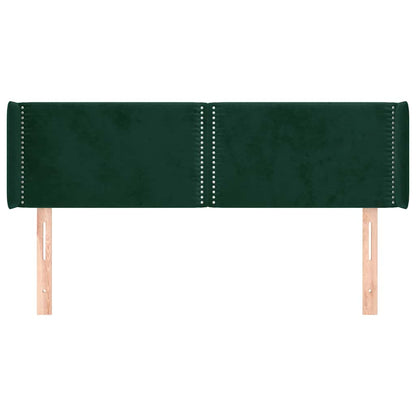vidaXL Kopfteil mit Ohren Dunkelgrün 147x16x78/88 cm Samt