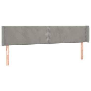 vidaXL Kopfteil mit Ohren Hellgrau 163x16x78/88 cm Samt
