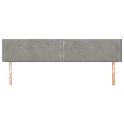 vidaXL Kopfteil mit Ohren Hellgrau 163x16x78/88 cm Samt