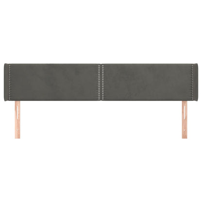 vidaXL Kopfteil mit Ohren Dunkelgrau 163x16x78/88 cm Samt