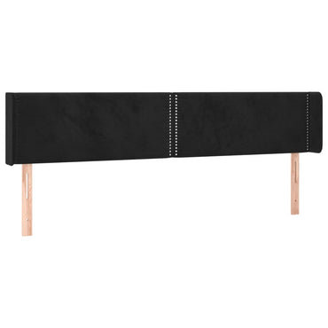 vidaXL Kopfteil mit Ohren Schwarz 163x16x78/88 cm Samt