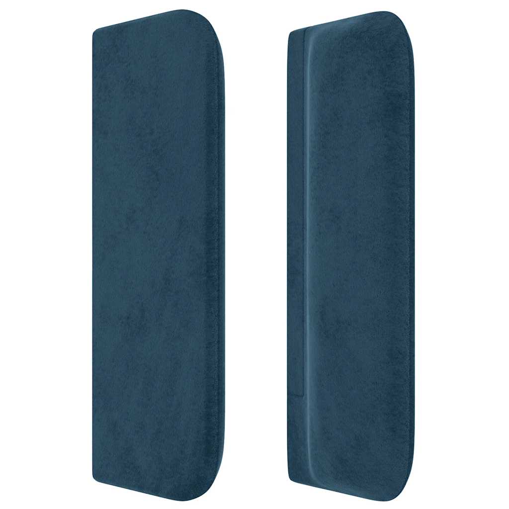 vidaXL Kopfteil mit Ohren Dunkelblau 163x16x78/88 cm Samt