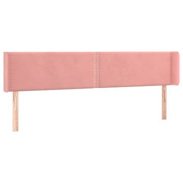 vidaXL Kopfteil mit Ohren Rosa 163x16x78/88 cm Samt