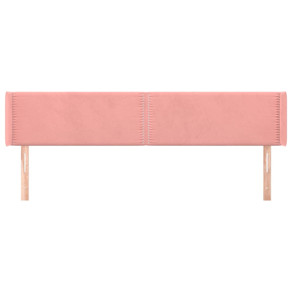 vidaXL Kopfteil mit Ohren Rosa 163x16x78/88 cm Samt