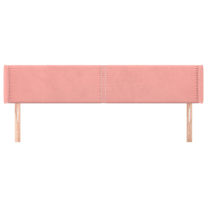 vidaXL Kopfteil mit Ohren Rosa 163x16x78/88 cm Samt