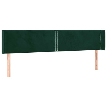 vidaXL Kopfteil mit Ohren Dunkelgrün 183x16x78/88 cm Samt