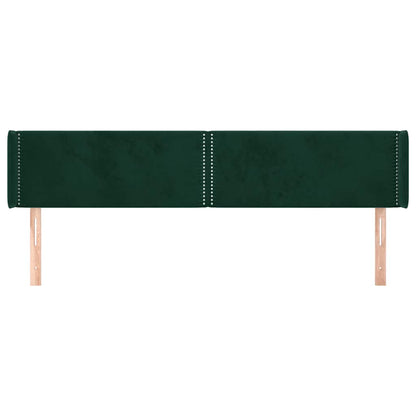 vidaXL Kopfteil mit Ohren Dunkelgrün 183x16x78/88 cm Samt