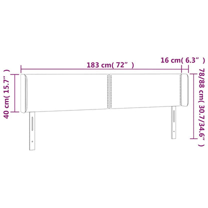 vidaXL Kopfteil mit Ohren Dunkelgrün 183x16x78/88 cm Samt