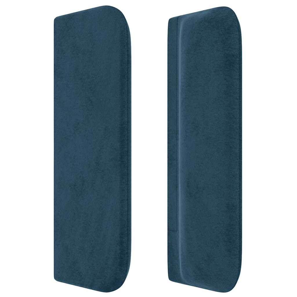 vidaXL Kopfteil mit Ohren Dunkelblau 183x16x78/88 cm Samt