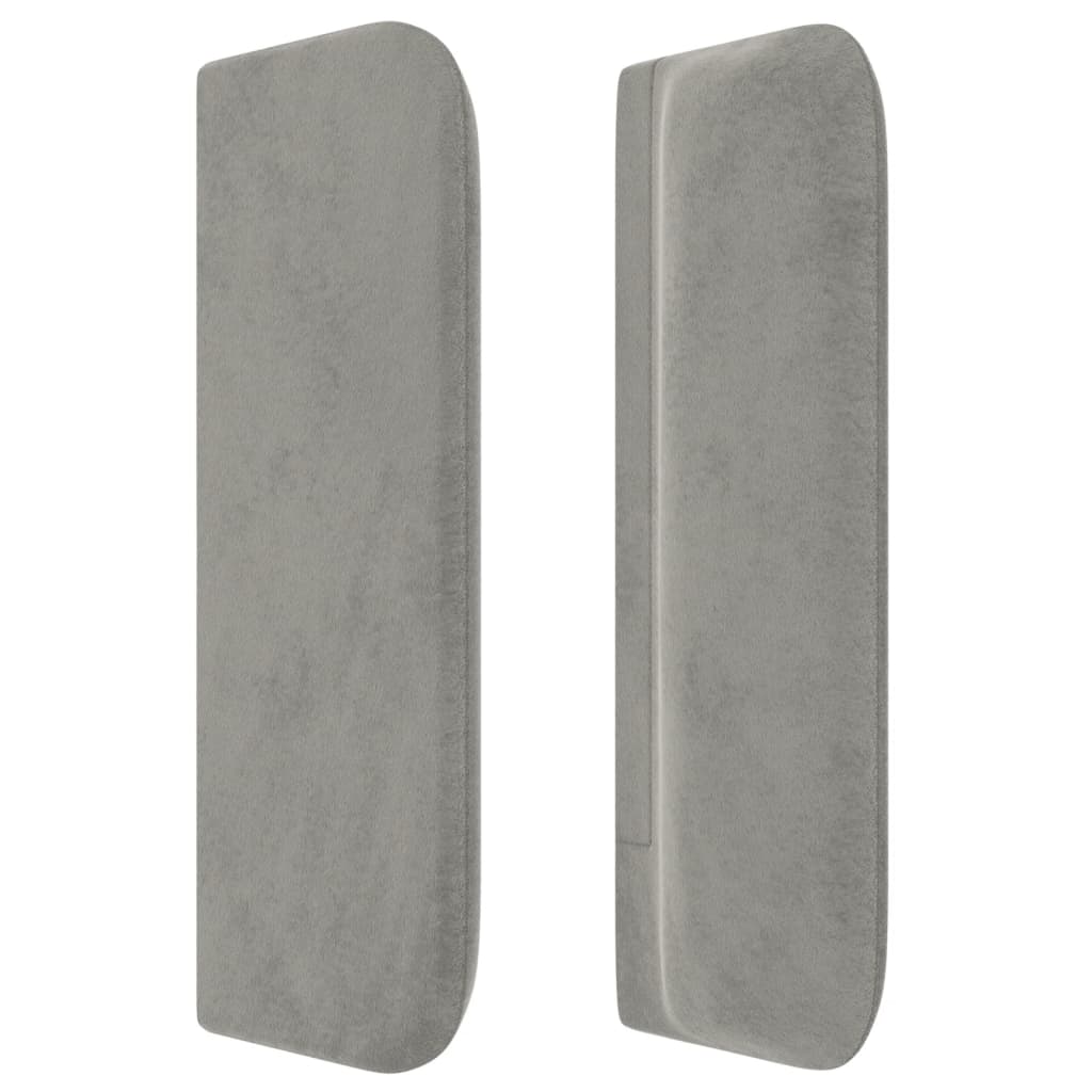 vidaXL Kopfteil mit Ohren Hellgrau 203x16x78/88 cm Samt