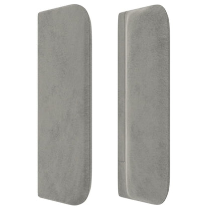 vidaXL Kopfteil mit Ohren Hellgrau 203x16x78/88 cm Samt