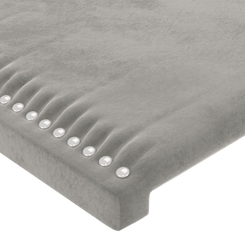 vidaXL Kopfteil mit Ohren Hellgrau 203x16x78/88 cm Samt
