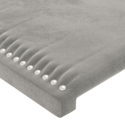 vidaXL Kopfteil mit Ohren Hellgrau 203x16x78/88 cm Samt