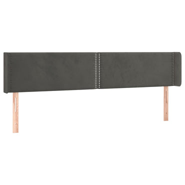 vidaXL Kopfteil mit Ohren Dunkelgrau 203x16x78/88 cm Samt