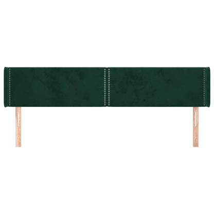 vidaXL Kopfteil mit Ohren Dunkelgrün 203x16x78/88 cm Samt
