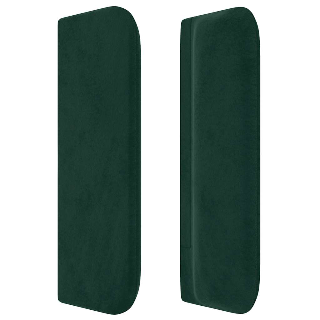 vidaXL Kopfteil mit Ohren Dunkelgrün 203x16x78/88 cm Samt