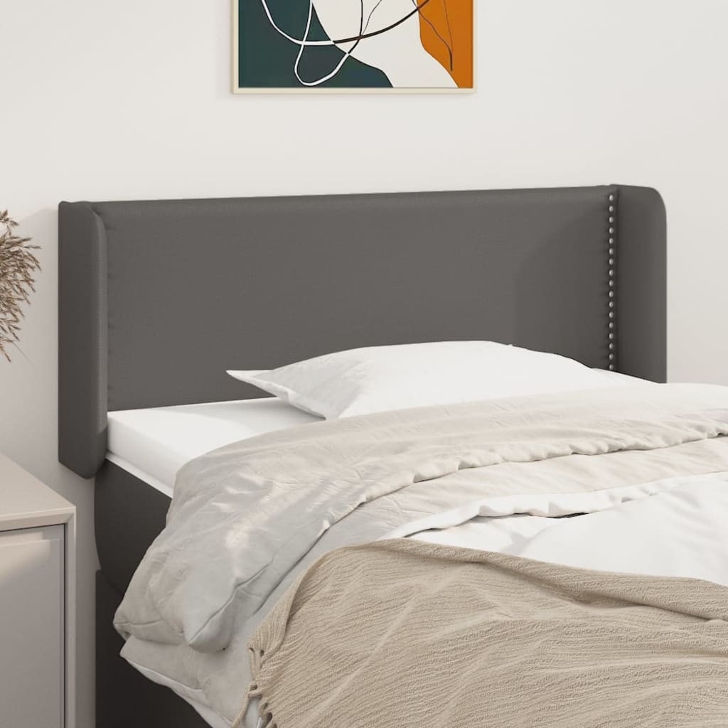 vidaXL Kopfteil mit Ohren Grau 83x16x78/88 cm Kunstleder