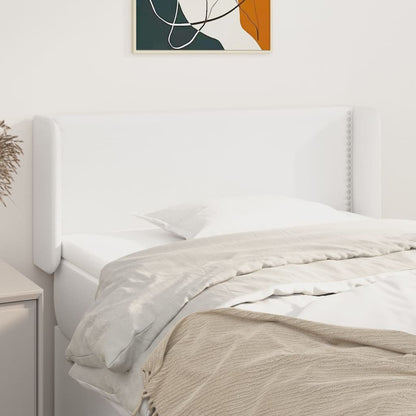 vidaXL Kopfteil mit Ohren Weiß 93x16x78/88 cm Kunstleder