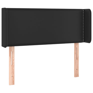 vidaXL Kopfteil mit Ohren Schwarz 103x16x78/88 cm Kunstleder