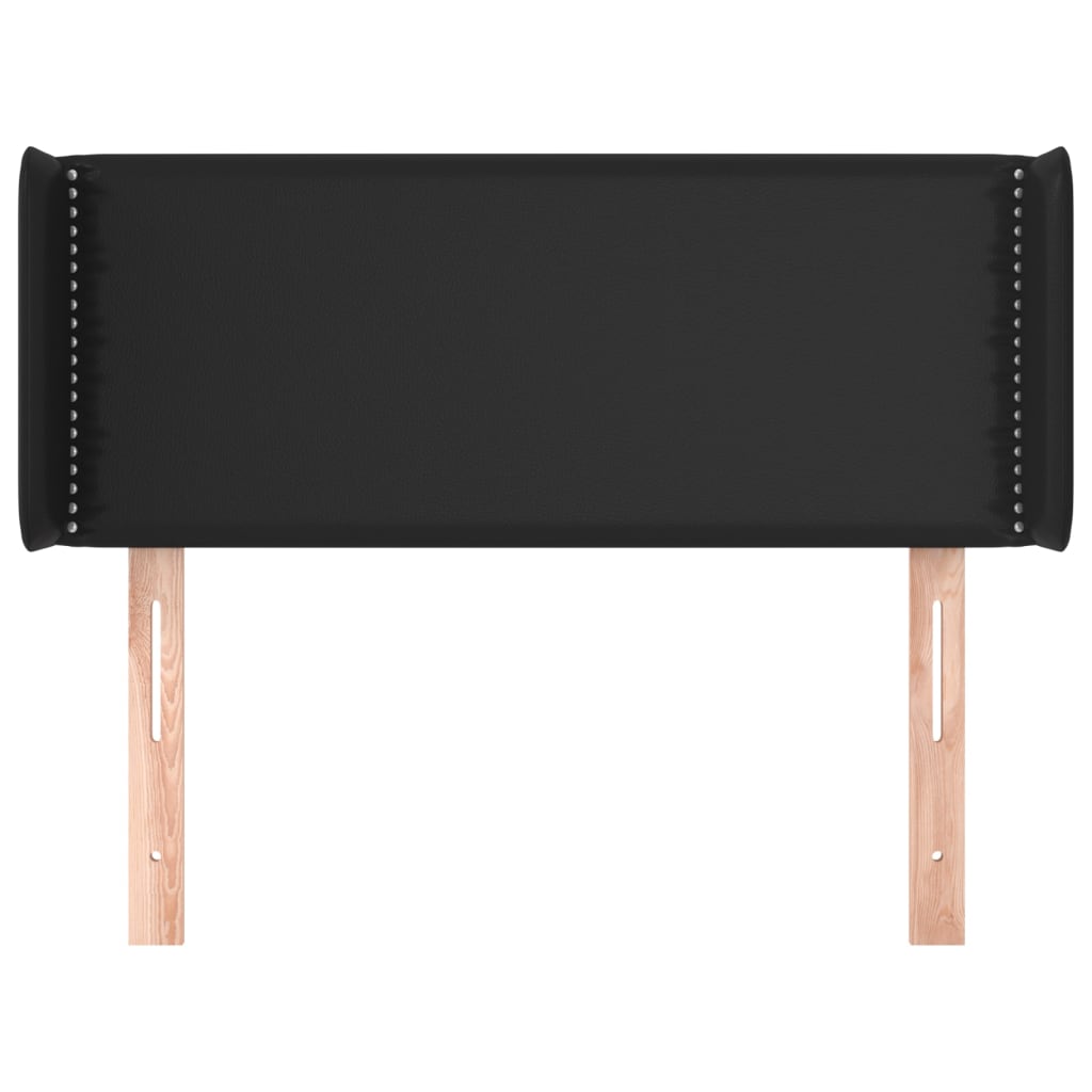 vidaXL Kopfteil mit Ohren Schwarz 103x16x78/88 cm Kunstleder