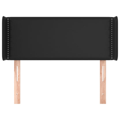 vidaXL Kopfteil mit Ohren Schwarz 103x16x78/88 cm Kunstleder