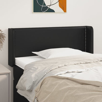 vidaXL Kopfteil mit Ohren Schwarz 103x16x78/88 cm Kunstleder