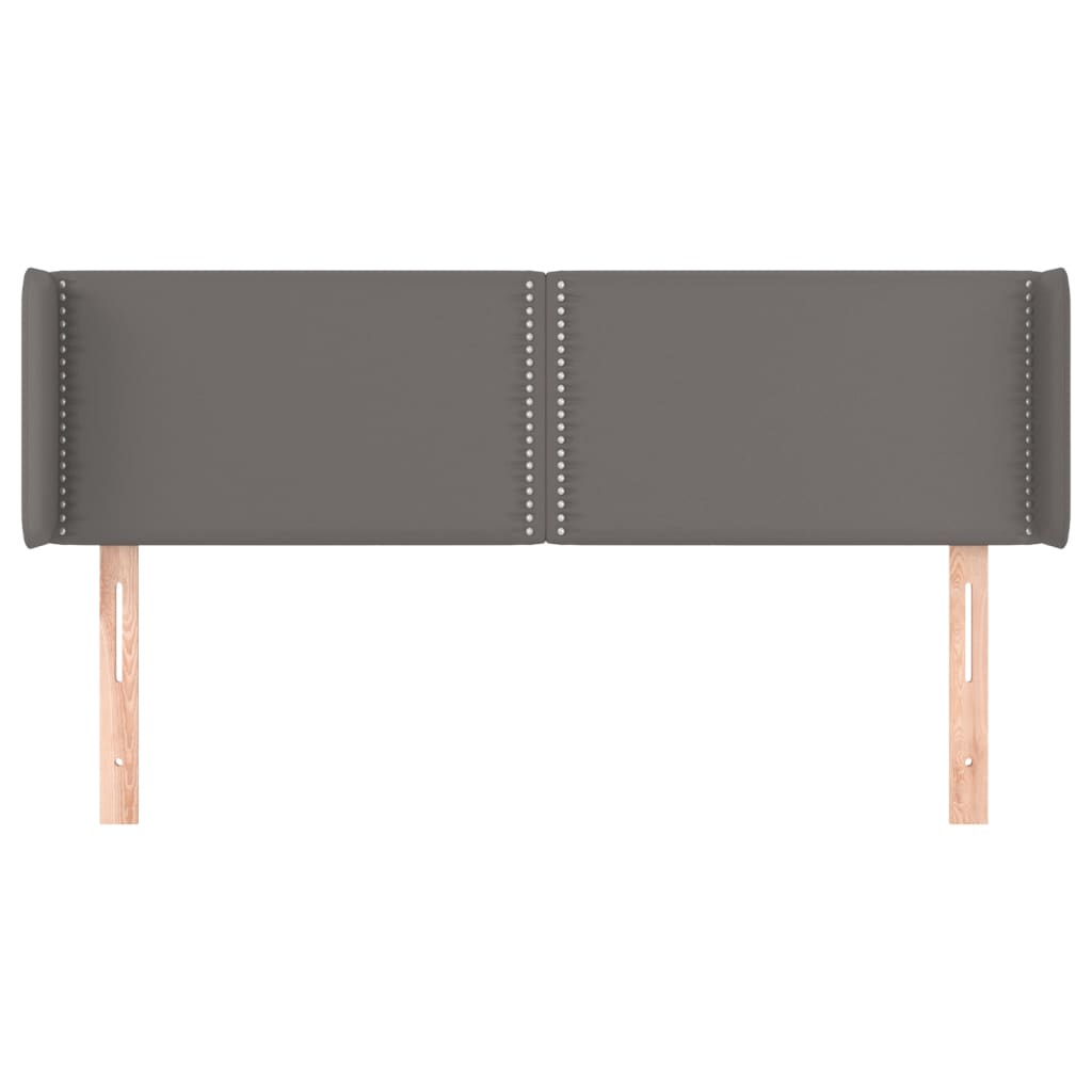 vidaXL Kopfteil mit Ohren Grau 147x16x78/88 cm Kunstleder