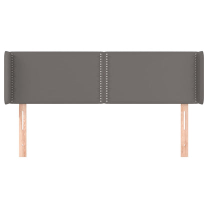 vidaXL Kopfteil mit Ohren Grau 147x16x78/88 cm Kunstleder