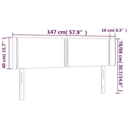 vidaXL Kopfteil mit Ohren Grau 147x16x78/88 cm Kunstleder