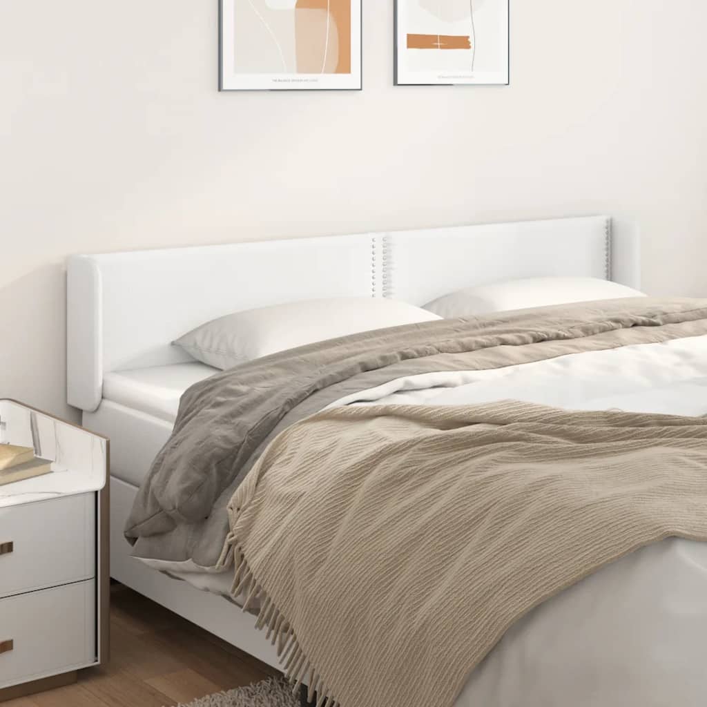 vidaXL Kopfteil mit Ohren Weiß 183x16x78/88 cm Kunstleder
