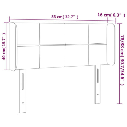 vidaXL Kopfteil mit Ohren Hellgrau 83x16x78/88 cm Stoff