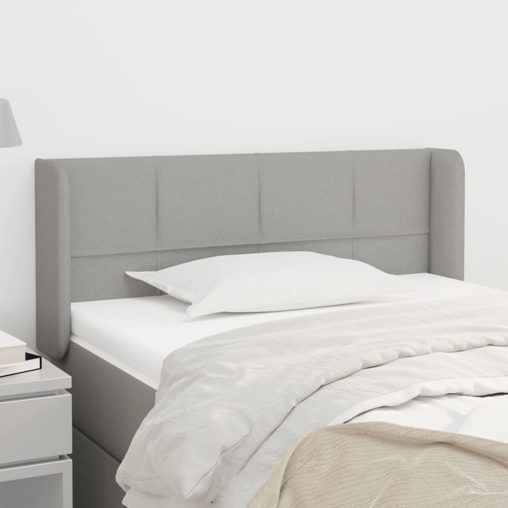 vidaXL Kopfteil mit Ohren Hellgrau 83x16x78/88 cm Stoff