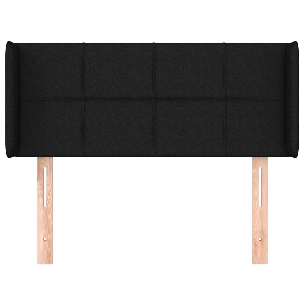 vidaXL Kopfteil mit Ohren Schwarz 83x16x78/88 cm Stoff