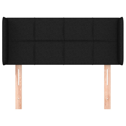 vidaXL Kopfteil mit Ohren Schwarz 83x16x78/88 cm Stoff