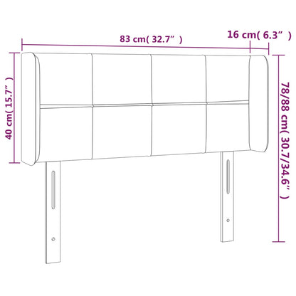 vidaXL Kopfteil mit Ohren Schwarz 83x16x78/88 cm Stoff