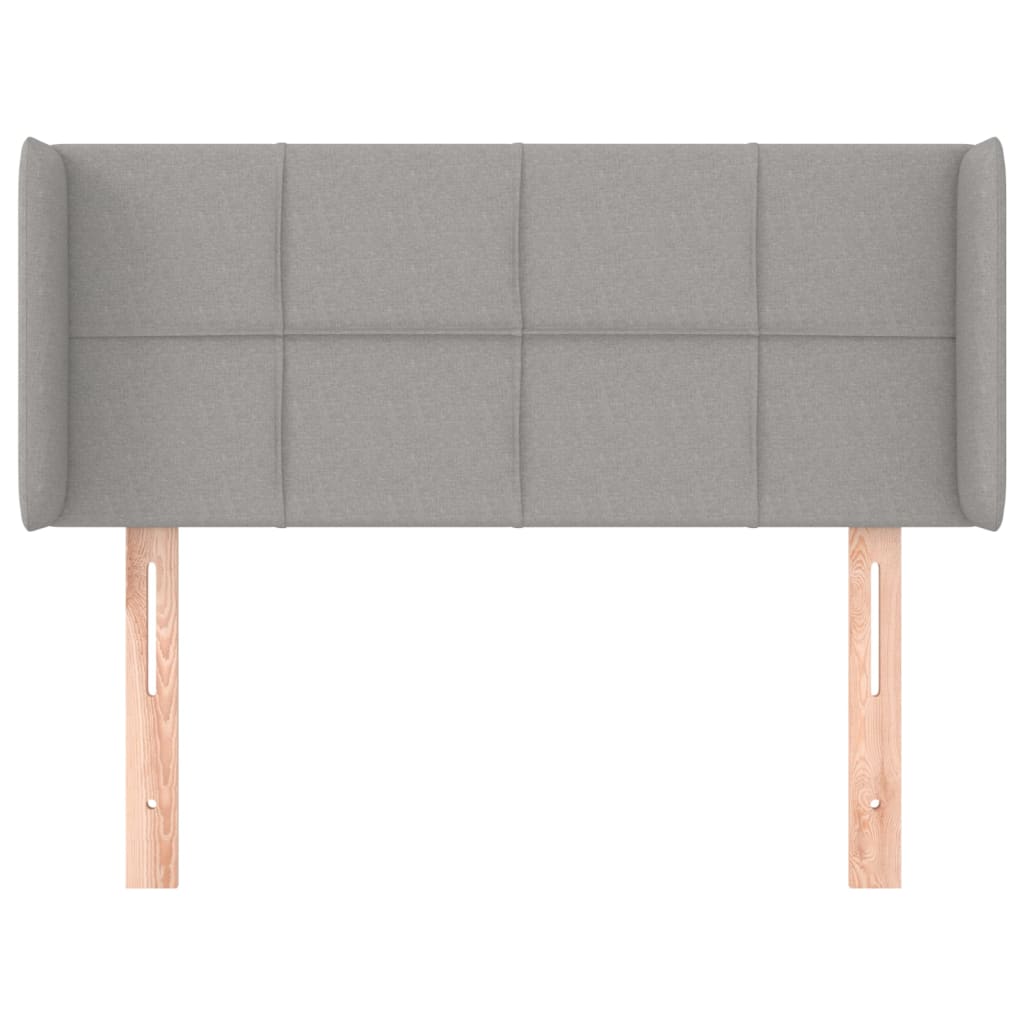 vidaXL Kopfteil mit Ohren Hellgrau 93x16x78/88 cm Stoff