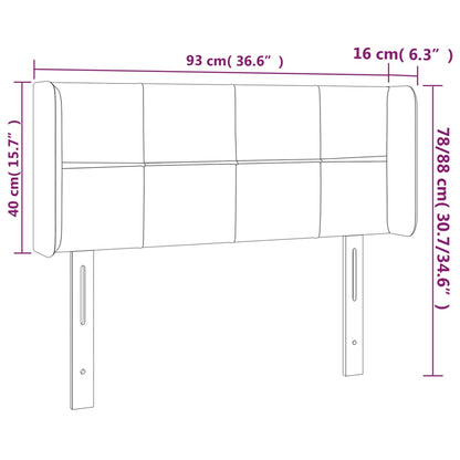 vidaXL Kopfteil mit Ohren Hellgrau 93x16x78/88 cm Stoff